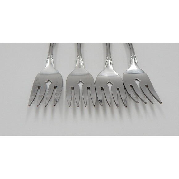 Oneida Strathmore Stainless Salad Forks Deluxe Glossy Flatware Set of 4 - Picture 9 of 10